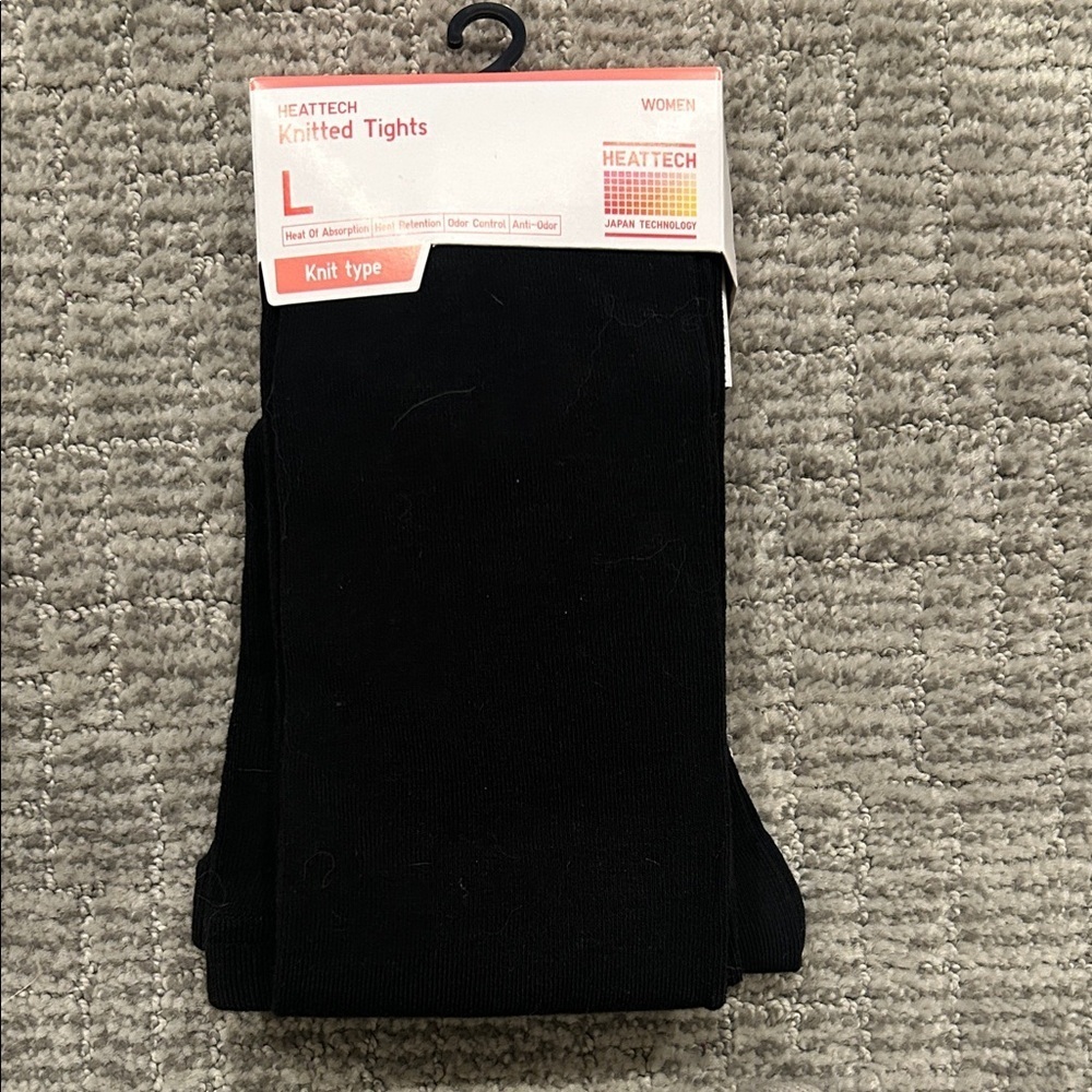 HEATTECH Black Knitted Tights L
